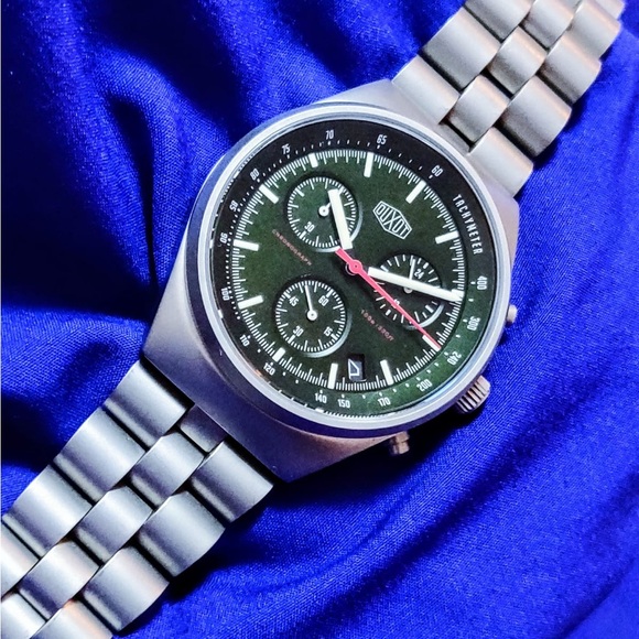 Duxot DX-2008 Matte Green Consillio Mecca Quartz Chrono Men's Watch EUC - Picture 2 of 8